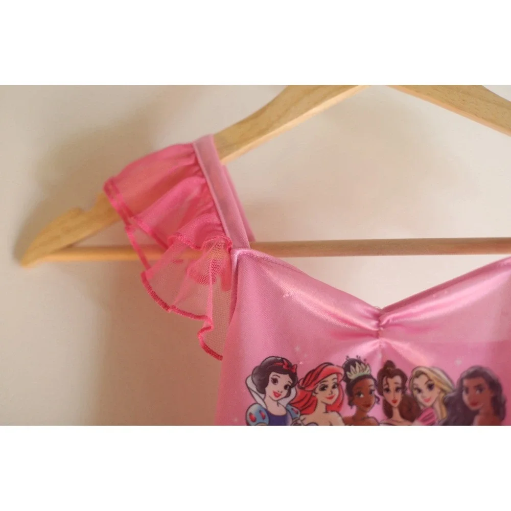 Disney Princess Night Gown Girls Size 5 Pink Ariel Belle Rapunzel Moana - Picture 4 of 8